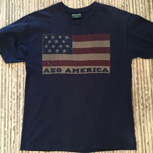 Vintage American Eagle Navy Blue America Large SS Tee